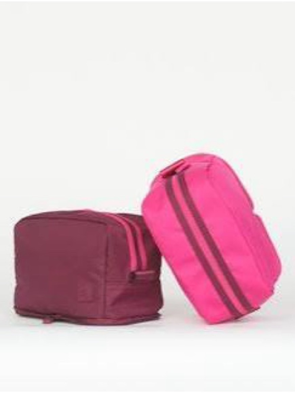 Dual-Pack Women's Cosmetic Pouches in Ruby Berry and Merlot Red
